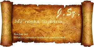 Jánoska Szabina névjegykártya